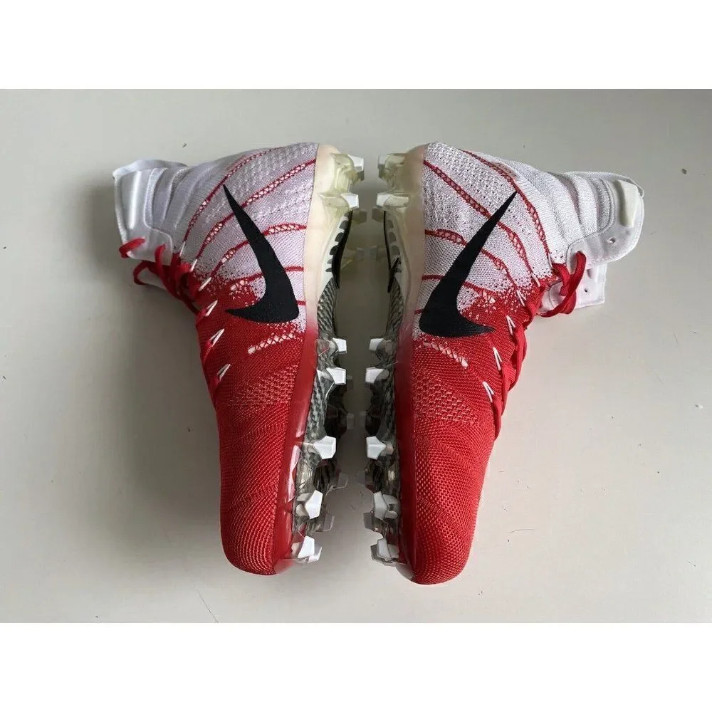 Nike Vapor Untouchable 3 Elite Football Cleats White Gym Red Sz 12.5 AO3006-160‎